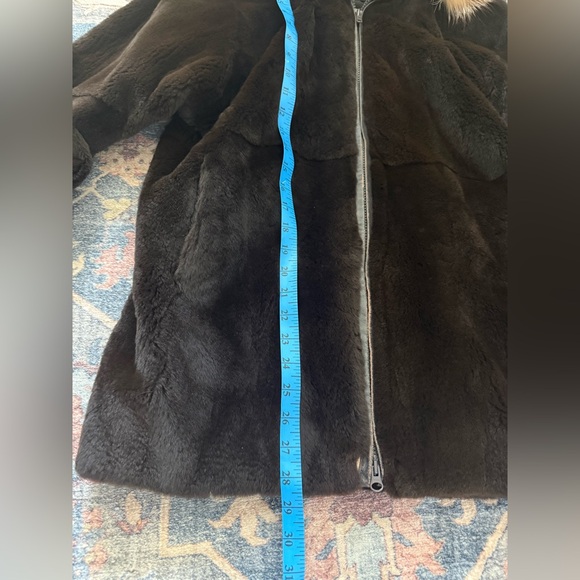 MINK COAT  JACKET WITH FOX TRIMMED HOOD Size Small - Picture 11 of 16